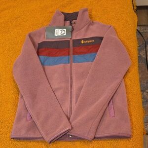 Cotopaxi Teca FleeceMaroon Fleece with Colorful Stripes Women's S.